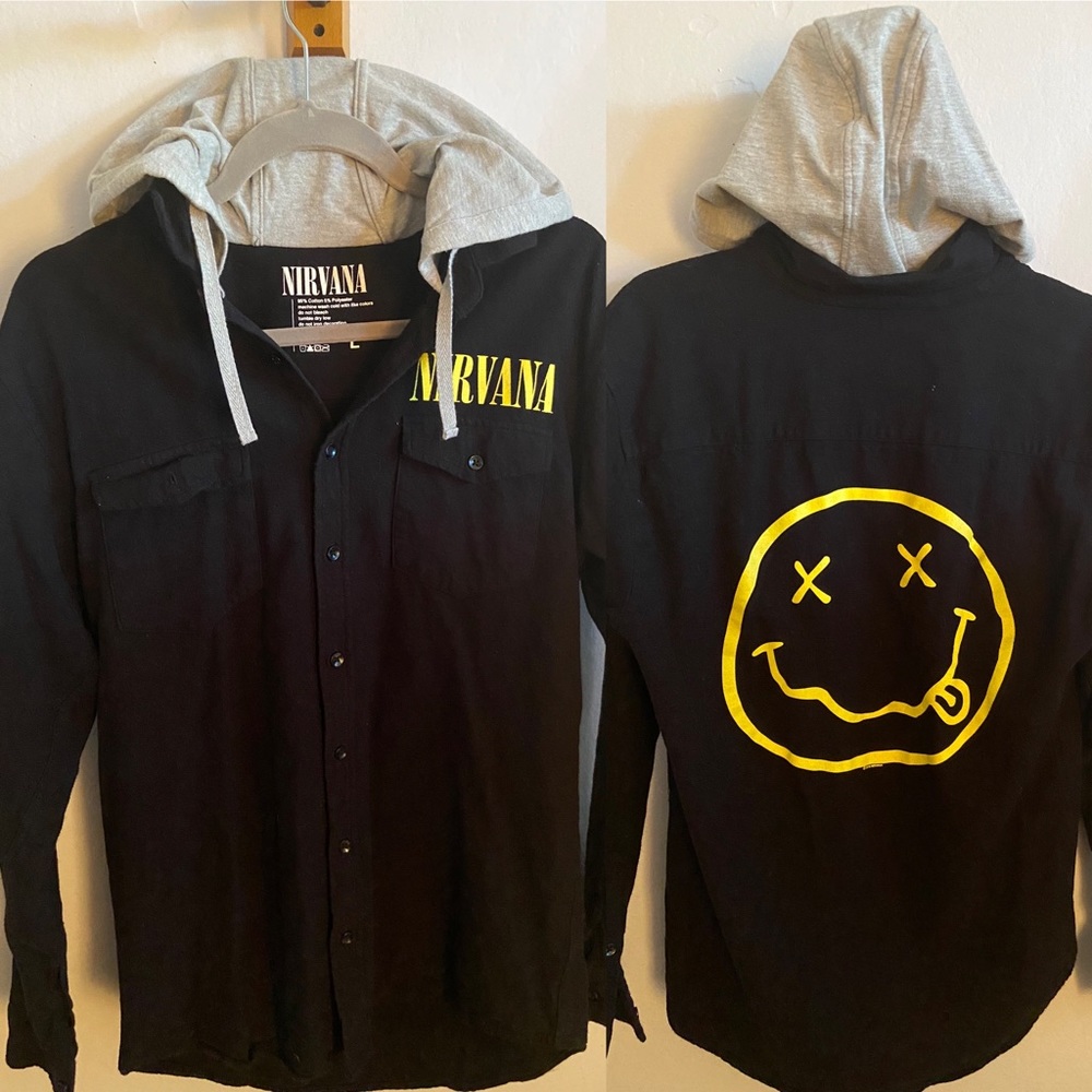Pre-loved Nirvana hoodie longsleeve button up